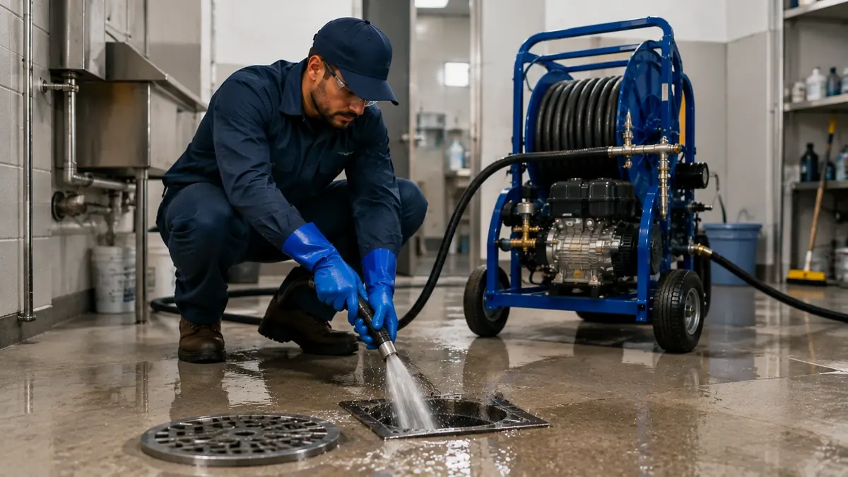 Floor Drain Hydro Jet Cleaning in Porterville